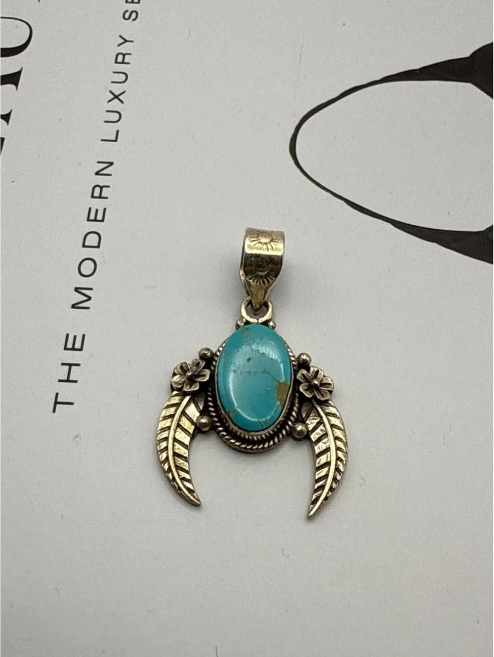 Sterling Silver Navajo Naja Pendant Turquoise Southwestern Native Style Jewelry